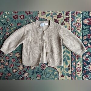 Zara Beige Button-Up Cardigan